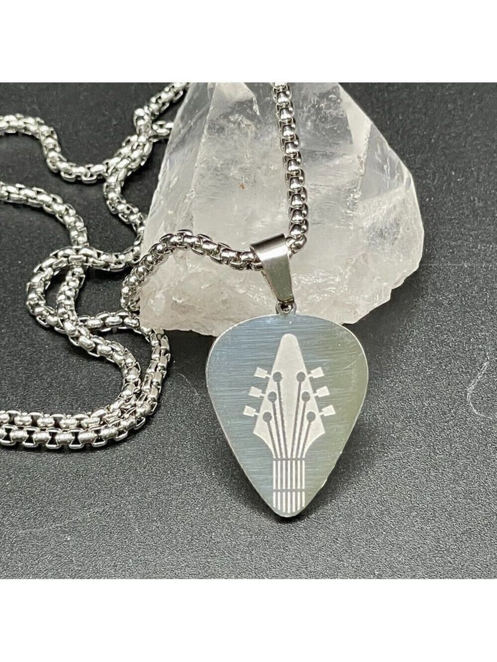 Medium Size Guitar Pick Rocker Necklace #1255